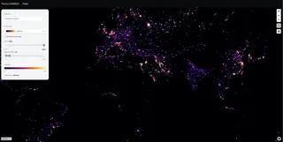 Nighttime lights web map pipeline preview